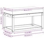 vidaXL Banc de jardin avec coussin Naturel et Crème 79 x 43 x 37 cm