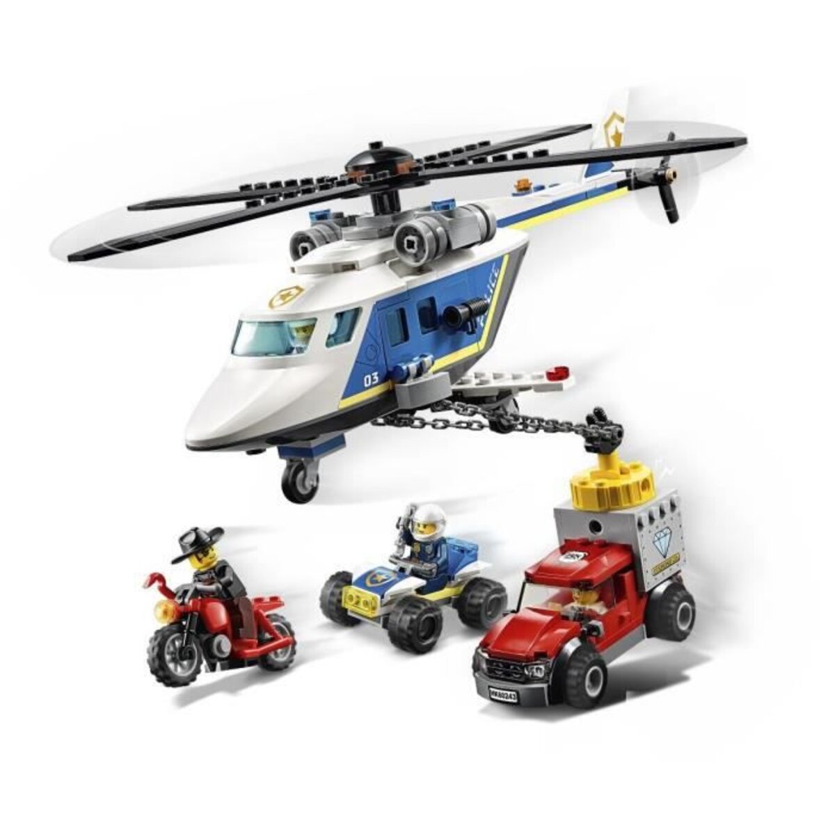 LEGO City L'Arrestation en Hélicoptère 60243 LEGO : la boîte à Prix  Carrefour