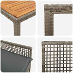 vidaXL Ensemble de salle à manger pour jardin 9 Pièces Gris Poly rotin