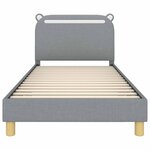 vidaXL Cadre de lit pour enfants avec tête de lit Gris clair tissu