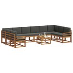 vidaXL Ensemble de canapés d'extérieur 11 Pièces Naturel et Anthracite