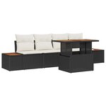 vidaXL Ensemble de salle à manger pour jardin 5 Pièces Noir  Beige