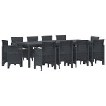 vidaXL Ensemble de salle à manger pour jardin 11 Pièces Anthracite