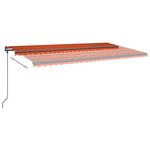 vidaXL Auvent manuel rétractable avec LED 6x3 5 m Orange et marron