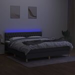 vidaXL Sommier à lattes de lit et matelas et LED Gris foncé 180x200 cm