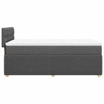 vidaXL Sommier à lattes de lit avec matelas Gris foncé 80x200 cm Tissu