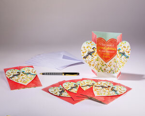 Sachet de 6 cartes cinq volets de faire-part de mariage et 6 enveloppes