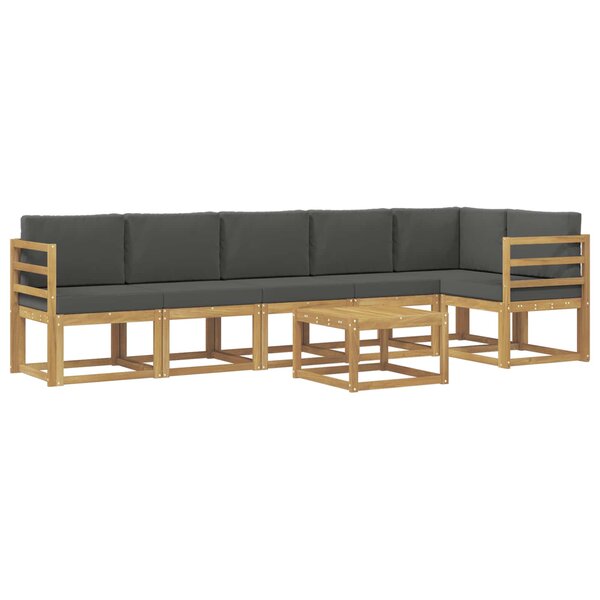 vidaXL Ensemble de canapés d'extérieur 7 Pièces Blanc et anthracite