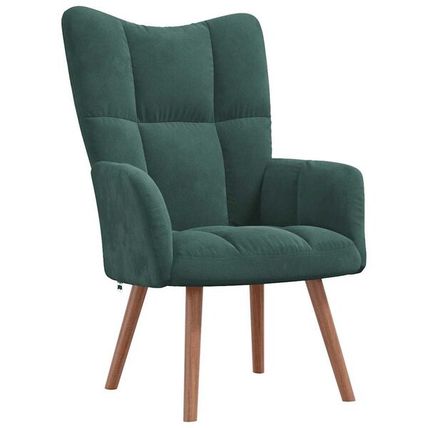 vidaXL Chaise de relaxation Vert foncé Velours