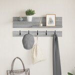 vidaXL Porte-manteau mural avec étagère avec stockage Sonoma gris 90 x 15 x 36 cm