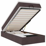 vidaXL Cadre de lit ottoman avec matelas marron foncé 90x200 cm tissu