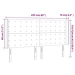 vidaXL Tête de lit à LED Vert foncé 203x16x118/128 cm Velours