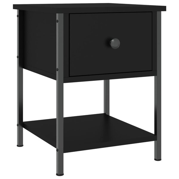 vidaXL Table de chevet noir 34x35 5x45 cm bois d’ingénierie