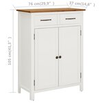 Vidaxl armoire à chaussures 76x37x105 cm bois de chêne solide