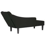 vidaXL Fauteuil long avec accoudoir droit noir velours