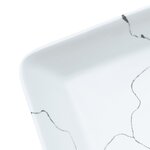 vidaXL Vasque à poser blanc rectangulaire 46x35 5x13 cm céramique