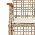 vidaXL Ensemble à manger de jardin avec coussins 5Pièces Beige poly rotin