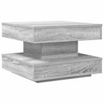 vidaXL Table basse rotative à 360 degrés sonoma gris 50x50x34 5 cm
