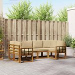 vidaXL Ensemble de canapés d'extérieur 6 Pièces Naturel et Beige