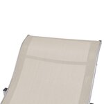 vidaXL Chaises longues pliables 2 Pièces Crème Textilène