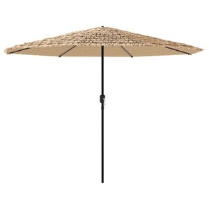 vidaXL Parasol de jardin avec LED et mât en acier marron 324x324x247cm