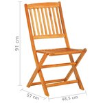 vidaXL Ensemble à manger de jardin pliable 9 Pièces bois d'acacia solide