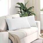 vidaXL Coussins de canapé 2 Pièces Blanc 80 x 40 cm tissu