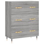 vidaXL Buffet sonoma gris 69 5x34x90 cm bois d'ingénierie