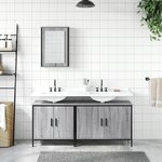vidaXL Ensemble de meubles de salle de bain 3 Pièces Sonoma gris
