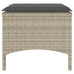 vidaXL Canapé de jardin 2 places avec table tabourets gris clair rotin