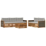 vidaXL Ensemble de canapés d'extérieur 6 Pièces Naturel et gris clair
