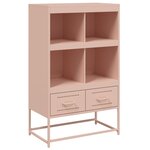 vidaXL Buffet haut rose 68 5x39x111 5 cm acier laminé à froid