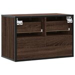 vidaXL Meuble TV chêne brun 60x31x39 5 cm bois d'ingénierie et métal