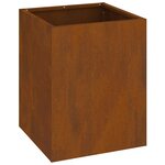 vidaXL Cache-pot de jardin Marron 32 x 32 x 40 cm Acier vieilli