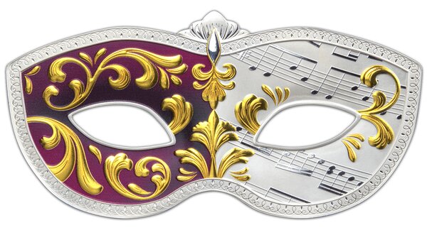 VENETIAN MASK 5 Oz Silver Coin 10 Dollars Samoa 2023