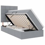 vidaXL Lit de rangement LED avec matelas Gris clair 90 x 200 cm Tissu