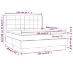 vidaXL Sommier à lattes de lit matelas LED Gris clair 160x200 cm Tissu