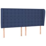 vidaXL Tête de lit avec oreilles Bleu 183x23x118/128 cm Tissu