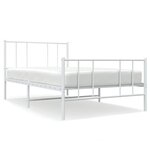 vidaXL Cadre de lit métal sans matelas avec pied de lit blanc 90x200cm