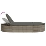 vidaXL Chaise longue double avec coussins gris résine tressée