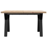 vidaXL Table basse cadre en Y 80x80x45 5cm bois de pin massif et acier