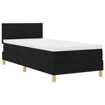 vidaXL Lit à ressort LED avec matelas Noir 100 x 200 cm tissu