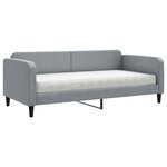 vidaXL Lit de jour avec matelas gris clair 90x200 cm tissu