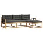 vidaXL Ensemble de canapés d'extérieur 4 Pièces Blanc et anthracite