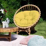 Fauteuil de jardin en osier CLER gris