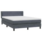vidaXL Sommier à lattes de lit et matelas gris foncé 140x210cm velours