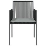 vidaXL Chaises de jardin et coussins lot de 6 noir 54x60 5x83 5 cm