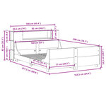 vidaXL Cadre de lit sans matelas cire marron 160x200cm bois pin massif