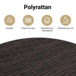 vidaXL Chaise longue avec auvent et coussins marron résine tressée