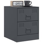 vidaXL Table de chevet anthracite 34 5x39x44 cm acier